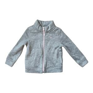 Vineyard Vines Gray Full Zip Jacket with Pink Accents Toddler Girl Size 2T